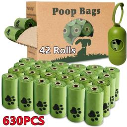 Saco de lixo biodegradável Pet, Sacos De Cocô De Cão, Bulk Biobase Scented Poo Bag, Sacos Degradáveis Cat Waste, Dog Dispenser Presentes, Novo - Image 1