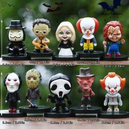 -.-10pcs filme de terror palhaço figura de ação brinquedos modelo pvc presente de halloween estatueta de vinil boneca presente - Image 2