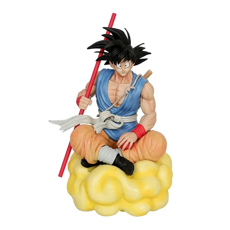Anime dragon ball z son goku figuras de ação gk com nuvem boneca dos desenhos animados 21cm estátua pvc coleção modelo brinquedo presente para amigo - Image 1