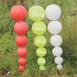 Lanterna de papel chinesa redonda, bolas para decoração, lembranças para festas e casamentos, faça você mesmo, papel de 10cm - Image 4