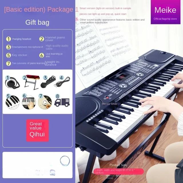 Piano Eletrônico Portátil Multifuncional para Adultos - Teclado Compacto com Sintetizadores Profissionais e Recursos Avançados
