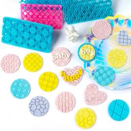 Ferramentas de carimbo de argila de polímero plástico cerâmica molde de gravação flores molde de impressão diamante diy cerâmica textura escultura modelo - Image 4