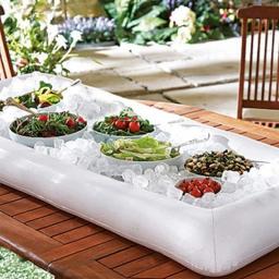 Mesa inflável de esportes aquáticos Piscina Bar de cerveja Linha flutuante de ar Comida de praia de verão Bandeja de bebida Balde de festa Porta-copos - Image 4