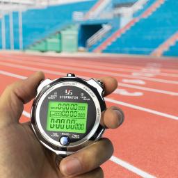 Cronômetro temporizador de metal treinamento pista campo árbitro luminoso mil de um segundo esportes correndo treinamento cronômetro à prova dwaterproof água - Image 3