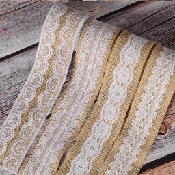 Handmade Natural Juta Burlap Lace Rolls, decoração de casamento, rolo de laço vintage, fita de embrulho, 14 estilos, 2 metros - Image 5