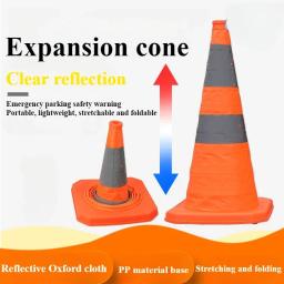 Cones laranja reflexivos dobráveis da segurança do tráfego 30/45/70cm cone de advertência multiuso do carro para a prática de condução do estacionamento do acidente - Image 3