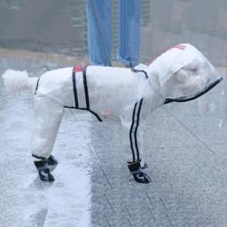 Limpar Dog Rain Coats, Jaqueta de cachorro impermeável, Ajustável Reflexivo Leve Pet Rain Clothes, Poncho Slicker com capuz para cães - Image 2