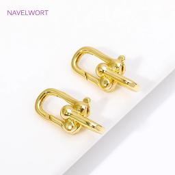 18K banhado a ouro Primavera Fechos, Latão U Forma Fecho Lagosta, Conector para Jóias Fazendo Suprimentos, DIY Pulseira e Colar Descobertas - Image 4