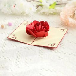 1pc 3d estéreo rosa cartões convite de casamento cartões de bênção presentes de casal rosas românticas amor cartões de felicitações - Image 4