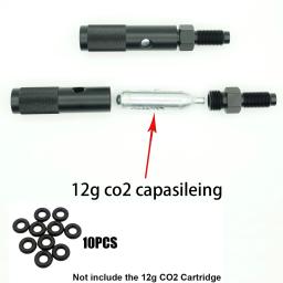 Adaptador Adaptador de Cartucho CO2, Troca Rápida, Adaptador com Cápsula Preta, M16x1.5, Saída de Roscas, 12g, 88g, 90g - Image 1