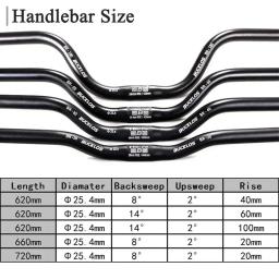 Bucklos mountain bike guiador 31.8mm 25.4mm barra riser bicicleta 620/660/720/780mm liga de alumínio mtb guiador peças ciclismo - Image 4