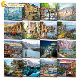Pinturas fotográficas personalizadas por número, kit de pintura de paisagem, imagem em tela, pintura a óleo por número, pintado à mão para adultos, decoração de casa, novo - Image 1