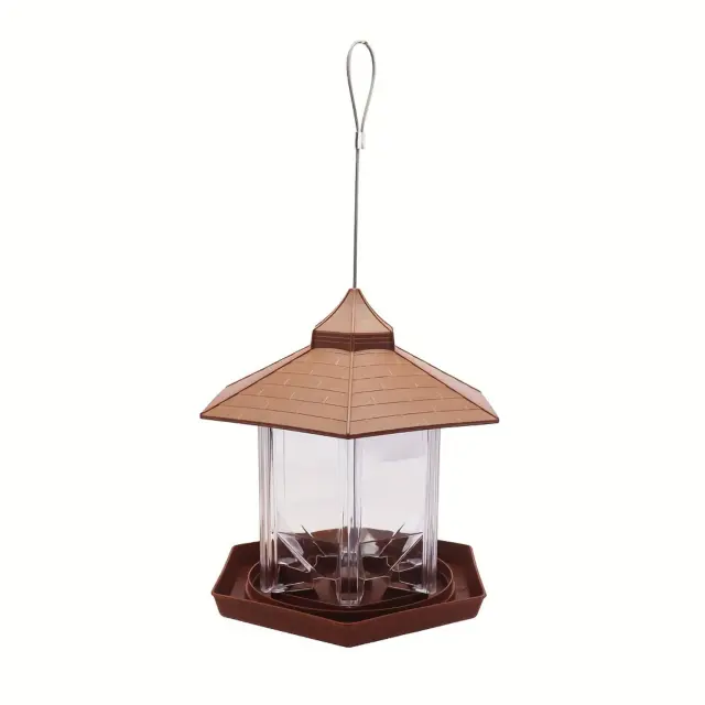 Alimentador de Pássaros Hexagonal Pendurado para Jardim - Decoração Exterior Ideal para Sementes Selvagens 2.6 lb