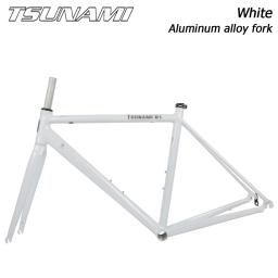 Quadro de bicicleta de estrada tsunami, liga de alumínio r1, freio de aro 700c, braçadeira c, quadro traseiro de bicicleta, garfo de carbono, novo, 2024 - Image 2