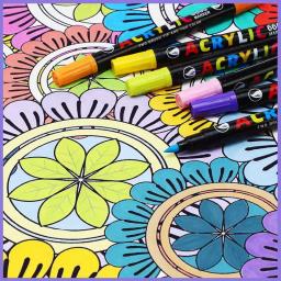 Dual Brush Sketching Markers Set, Tinta Acrílica, Canetas macias, Caligrafia, Letras, Rocha, Vidro, Tela, Cerâmica, Madeira, 120 cores - Image 4