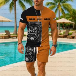 2025 nova camiseta masculina ktm verão leve respirável motocicleta equitação esportes manga curta terno de moda - Image 4