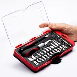Anti-Slip Handle Carving Knife Set, SK5 Lâminas de Aço, Escultura Multipurpose Bisturi para Arte, Corte Cortiça, 18Pcs - Image 4