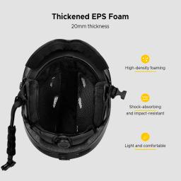 LIXADA Capacete de esqui integrado para homens e mulheres, capacete de snowboard com viseira removível, óculos para homens e mulheres, roupa de snowboard - Image 5