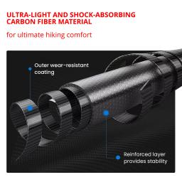 Carbon Fiber Lightweight Trekking Poles, Bastões telescópicos dobráveis, Bastão de caminhada e caminhada leve, Bastão de escalada - Image 3
