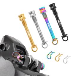 Muqzi 2 peças de parafusos de titânio, pinça de freios a disco de bicicleta, parafusos de montagem leves, parafusos de pastilha de freio a disco de estrada mtb com clipe de fixação - Image 2
