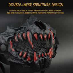 Airsoft máscara tática, respirável aço malha máscara protetora para paintball, meia face, equipamentos de segurança ciclismo ao ar livre - Image 2