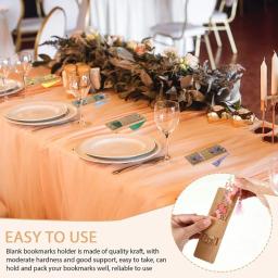 30Pcs DIY Branco Marcador Cobre Kraft Papel Marcador Mangas Em Branco Display Cards Resina Marcador Titular para Party Favor Gift - Image 2