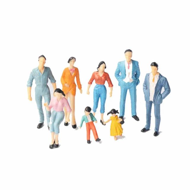 Figuras de Passageiros Multi-Pose para Cenário de Trem em Escala 1:87 a 1:200 - 50/100 Peças em Cores Mistas
