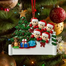 Família de Christmas Tree ornamento, pingente personalizado, Abertura Presente, Resina Liga, Bênção Nome - Image 5