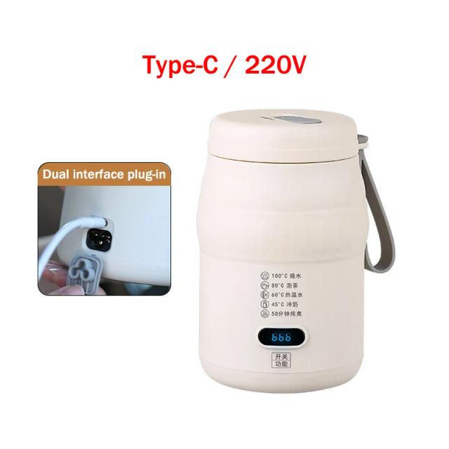 Portátil mini copo de ensopado chaleira elétrica água quente aquecimento térmico caldeira pote viagem aquecedor leite bule sopa mingau fogão lento