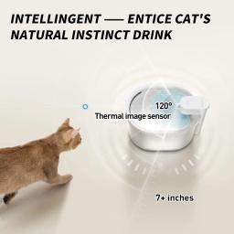 Uahpet-fonte de água automática sem fio com bateria, dispensador de água ultra silencioso para gatos e cães pequenos, 67oz, 2L - Image 3