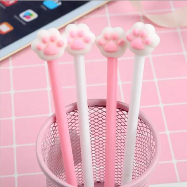 Caneta com design de gato bonito e coração rosa - brinde promocional ideal para escritório