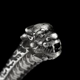 Handmade Full Tang Metal Swords, lâmina de aço chinesa Real Catana, arma de treino pronta, gravada com dragão, Tsuka, 1060 - Image 6