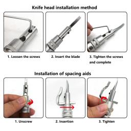 7 em 1 artesanato de couro profissional costura ajustável e entalhe vinco ferramentas de couro diy artesanal aparador multifuncional - Image 6