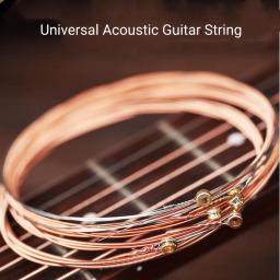 Núcleo de aço universal E-A Cordas acústicas coloridas, instrumento musical, guitarra Peças Acessórios, 1 Conjunto, 6pcs - Image 4