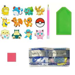 12 pçs pokémon pintura diamante adesivos kits para crianças diy diamante arte mosaico adesivo por números kits artesanato decoração presentes para iniciantes - Image 6