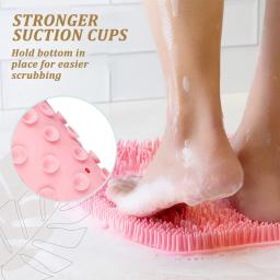 Silicone Rub Back Brush para Banheiro, Antiderrapante, Almofada para os Pés Esfoliante, Lavar os Pés com Otário, Massagem de Banho, 1Pc - Image 3