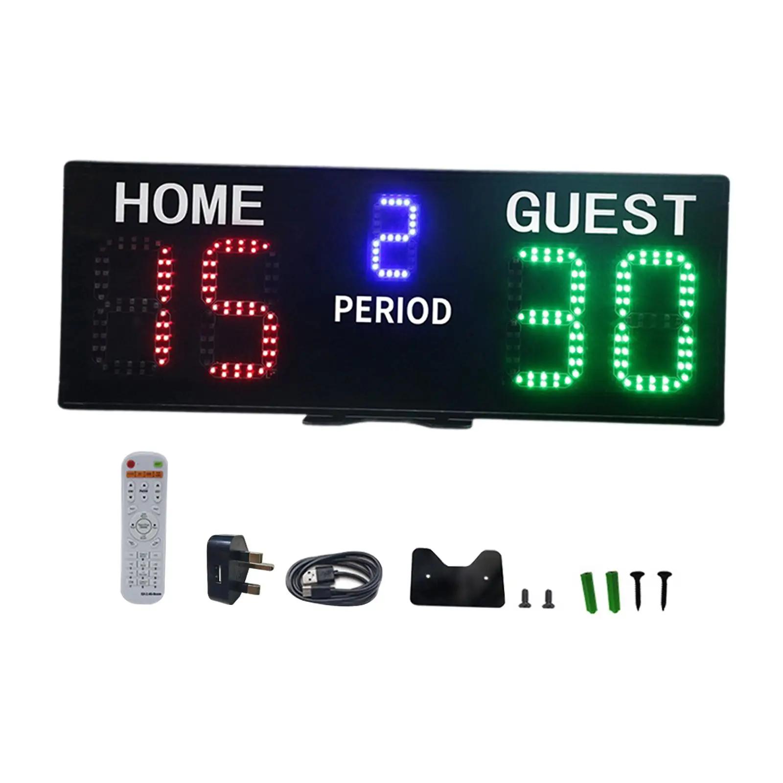 Placar de basquete eletrônico LED com controle remoto, placar digital, temporizador, relógio para beisebol, pingue-pongue, futebol, interior - Image 1