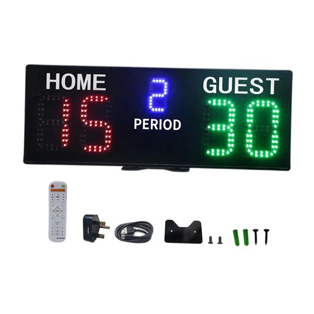 Placar Eletrônico LED Multifuncional com Controle Remoto para Basquete, Beisebol, Pingue-Pongue e Futebol