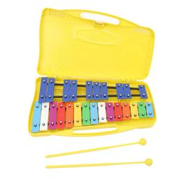 Xilofone profissional com chaves do metal, criança amigável, instrumento musical alumínio, caixa amarela, 25 nota - Image 2