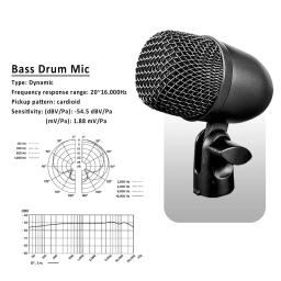 Acessórios profissionais do microfone do instrumento DM7 para o tambor do jazz da guitarra baixo - Image 2