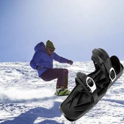 Mini Ski Skate Board para Adultos, Esqui de neve curto, Viagem ao ar livre Snowblades, Esquis de aço inoxidável ajustável Shoes, Novo - Image 1