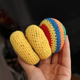 3 pçs bola de jogo de malha bolas de malabarismo coloridas mini cor aleatória crianças brinquedos ao ar livre esfera artesanal sacos de feijão de malha crianças - Image 5