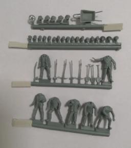 Kit de montagem de resina fundido, pioneiro britânico e carrinho de ferramentas, 7 figuras, sem pintura, 1: 72 - Image 4