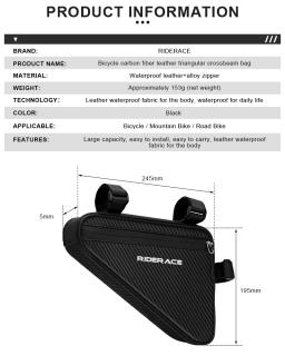 Riderace sacos de tubo de ciclismo à prova dwaterproof água 1.5l mtb bicicleta estrada triângulo saco quadro ciclismo sacos dianteiros ferramentas reparo pannier saco da bicicleta - Image 6