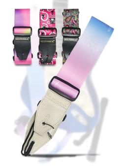 MOONWALK correias de guitarra correia larga com estampa estilosa e comprimento ajustável juntas de couro para guitarra, guitarra elétrica e baixo - Image 1