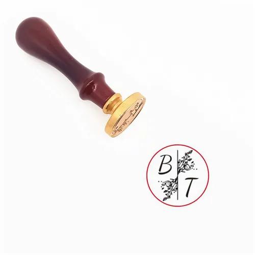 Novo personalizar nome duplo 2 iniciais carimbo de carta personalizado/cera de vedação/selo de cera de casamento convites personalizados envelope