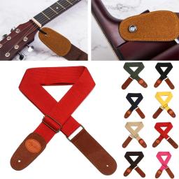 Correias ajustáveis para guitarra de lona de algodão, cintos multicoloridos, DIY, baixo, acústico, elétrico, acessórios, novos - Image 4