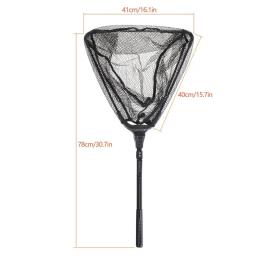 Rede de pesca dobrável com alça ergonômica, captura segura de peixes, Triângulo Fish Landing Net, Ideal para peixes - Image 6