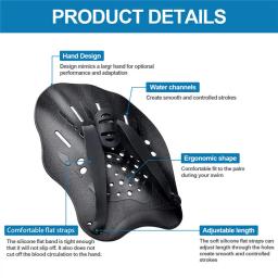 Nadadeiras de natação Treinamento Ajustável Hand Webbed Luvas, nadadeiras, luvas Pad, homens mulheres crianças, Dropship, 1 par - Image 4