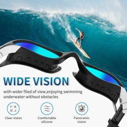 Findway-Óculos de natação impermeáveis com lente de proteção UV, óculos ajustáveis, sem vazamento, lentes de alta definição, homens e mulheres - Image 5
